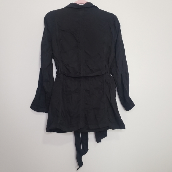 Tahari black waterfall self tie waist jacket nwt l - Picture 5 of 6